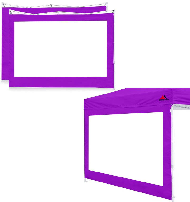 SCOCANOPY Clear Window Sidewall for 10x10 Canopy Frame, 3 Pack Sunwalls Only,(Purple) - Image 1